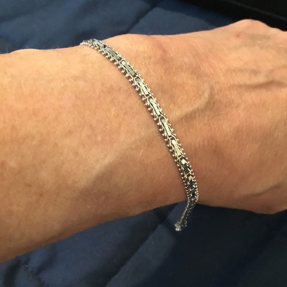 NWOT 14K White Imperial Gold Designer Bracelet, 7 1/4” - Picture 9 of 10